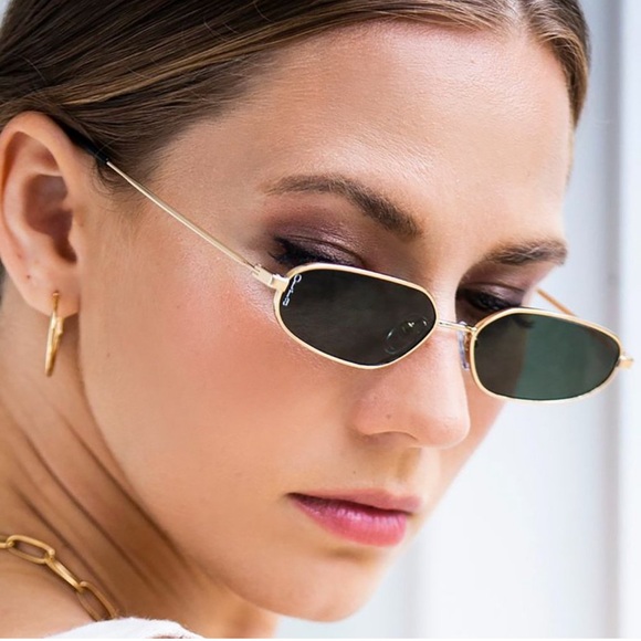 Drew Otra Sunglasses in Gold/Green NEW - Picture 1 of 6